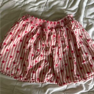 Red and White Striped Polka Dot Skirt Mini Boden size 6